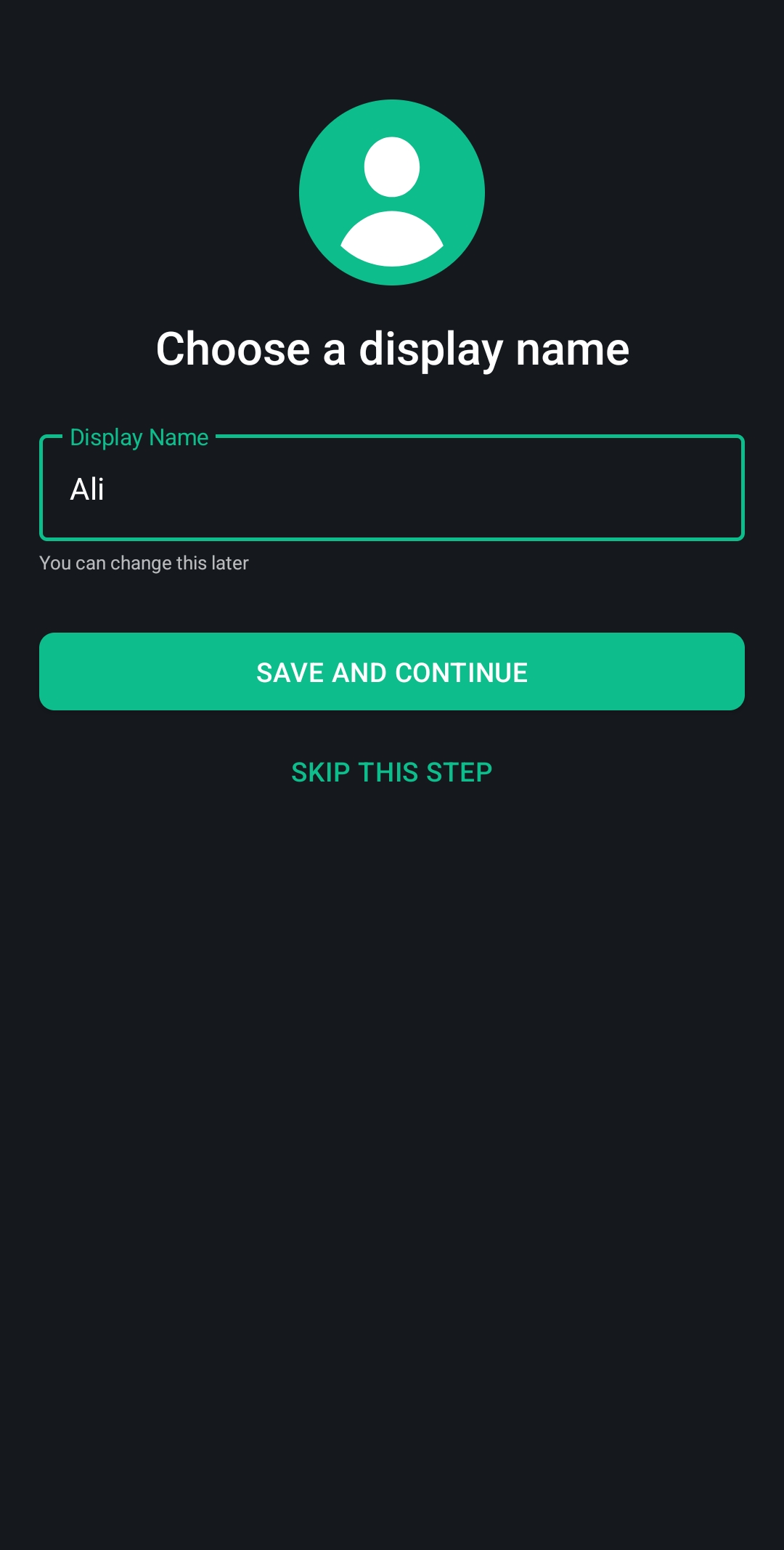 تصویر وارد کردن نام نمایشی